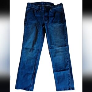 Classic Men's Straight Jeans in Deep Blue Wash